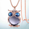 Crystal Beaded Owl Necklace - SexyBling