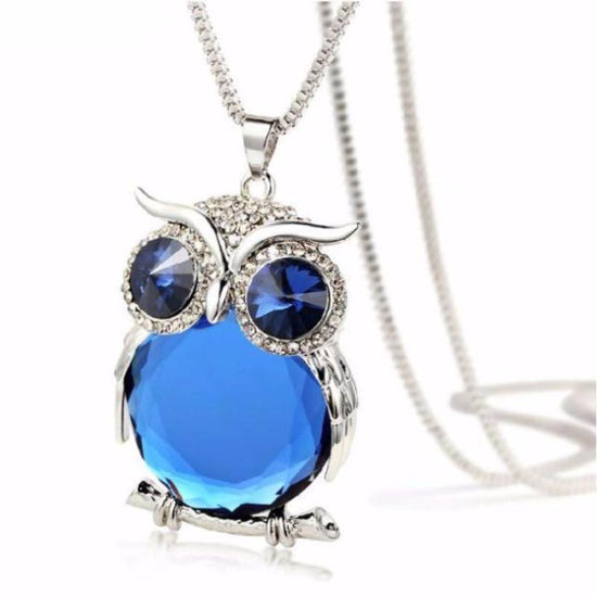 Crystal Beaded Owl Necklace - SexyBling