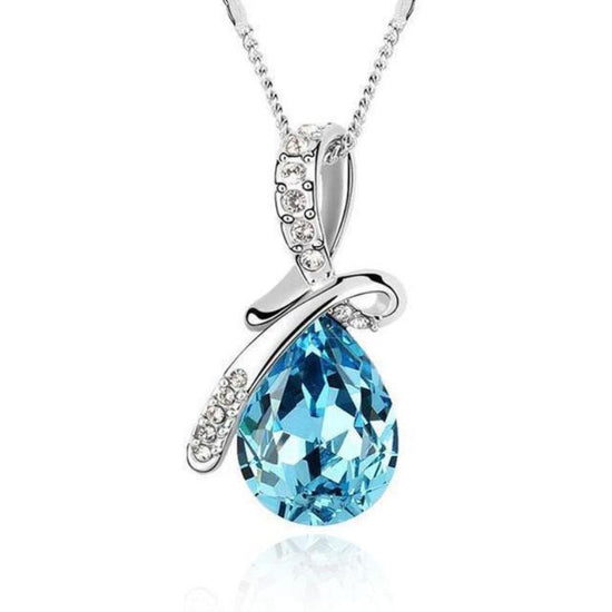 Crystal Drop Pendant Necklace - SexyBling