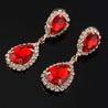 Red Crystal Drop Earrings - SexyBling